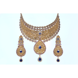 ZGJ1035 925 Sterling Silver Sapphire Necklace and Earrings ZGJ1035 925 Sterling Silver Sapphire Necklace and Earrings