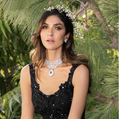 ZGJ1083 925 Sterling Silver Emerald Necklace and Earrings