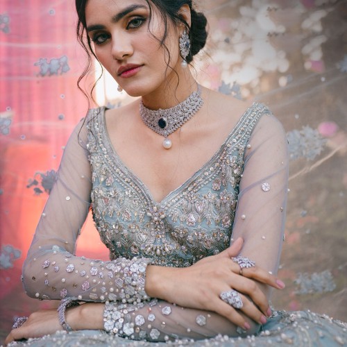 ZGJ1087 925 Sterling Silver Dark Indigo Necklace Earrings and Rings