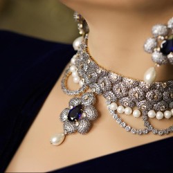 ZGJ1155 925 Sterling Silver Sapphire Necklace and Earrings