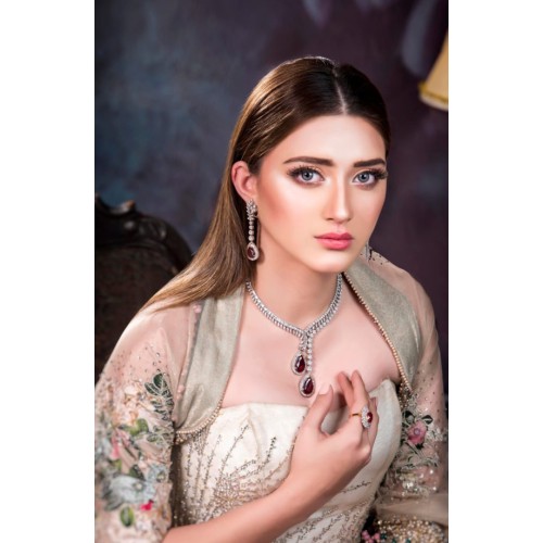 ZGJ1170 925 Sterling Silver Garnet Party Set