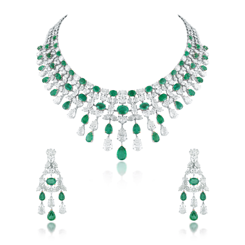 ZGJ1178 925 Sterling Silver Emerald Necklace and Earrings ZGJ1178 925 Sterling Silver Emerald Necklace and Earrings