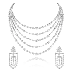 ZGJ1180 925 Sterling Silver Necklace and Earrings