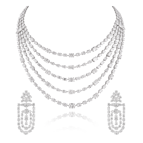 ZGJ1180 925 Sterling Silver Necklace and Earrings