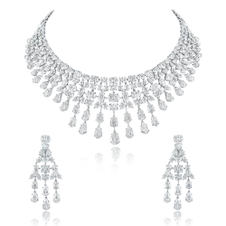ZGJ1186 925 Sterling Silver Necklace and Earrings