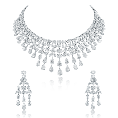 ZGJ1186 925 Sterling Silver Necklace and Earrings