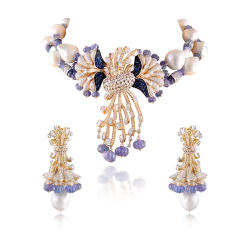 ZGJ1192 925 Sterling Silver Pearl Necklace and Jhumki
