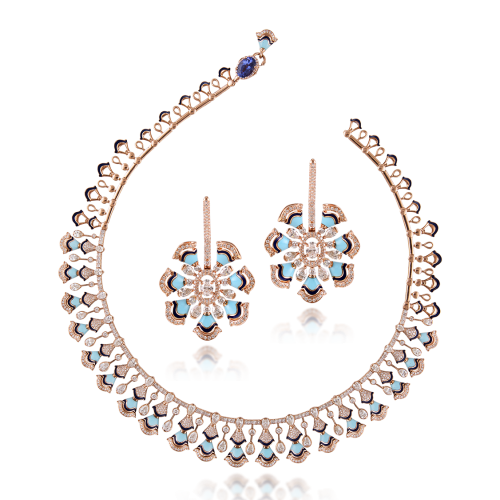ZGJ1194 925 Sterling Silver Sapphire Necklace and Earrings