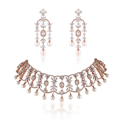 ZGJ1196 925 Sterling Silver Pearl Necklace and Earrings