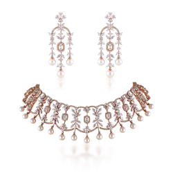 ZGJ1196 925 Sterling Silver Pearl Necklace and Earrings