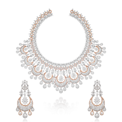 ZGJ1200 925 Sterling Silver Necklace and Chandbali Earrings
