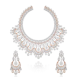 ZGJ1200 925 Sterling Silver Necklace and Chandbali Earrings