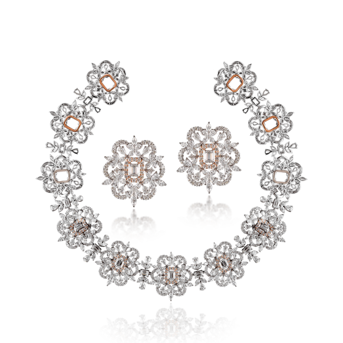 ZGJ1205 925 Sterling Silver Necklace and Earrings