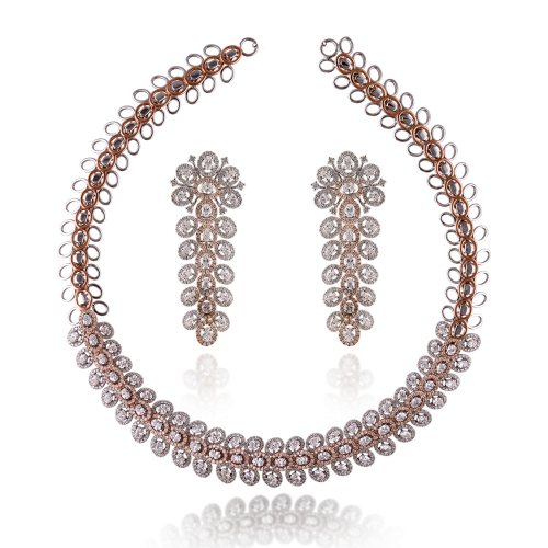 ZGJ1206 925 Sterling Silver Necklace and Earrings
