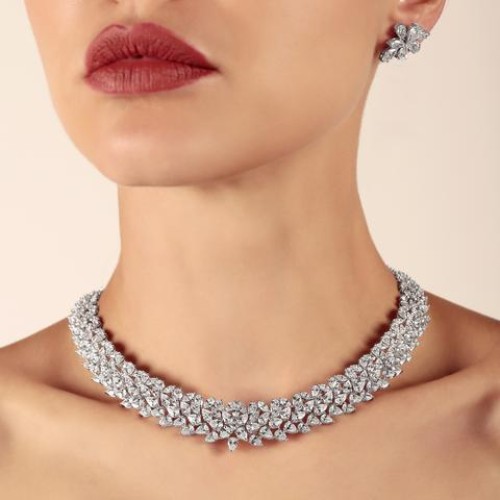 ZGJ1218 925 Sterling Silver Necklace and Earrings