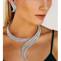 ZGJ1221 925 Sterling Silver Necklace and Earrings