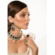 ZGJ1259 925 Sterling Silver Emerald Necklace and Earrings Set