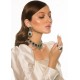 ZGJ1259 925 Sterling Silver Emerald Necklace and Earrings Set