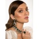 ZGJ1259 925 Sterling Silver Emerald Necklace and Earrings Set