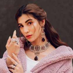 ZGJ1292 925 Sterling Silver Garnet Necklace and Earrings