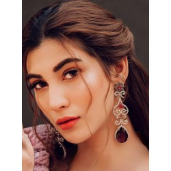 ZGJ1304 925 Sterling Silver Garnet Earrings