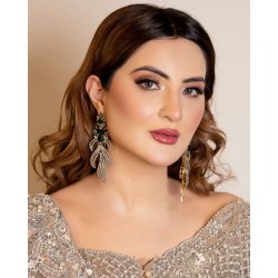 ZGJ1306 925 Sterling Silver Emerald Earrings