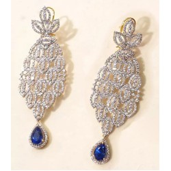 ZGJ1308 925 Sterling Silver Dark Indigo Earrings