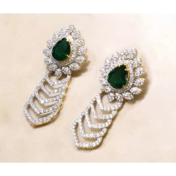 ZGJ1311 925 Sterling Silver Emerald Earrings