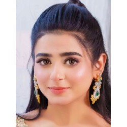 ZGJ1312 925 Sterling Silver Emerald Earrings