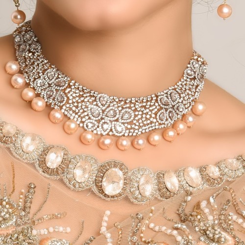 ZGJ1353 925 Sterling Silver Pearl Necklace and Earrings