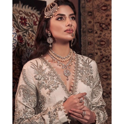 ZGJ1362 925 Sterling Silver Kundan Pearl Jewellery Set