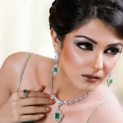 ZGJ1395 925 Sterling Silver Emerald Jewellery Set