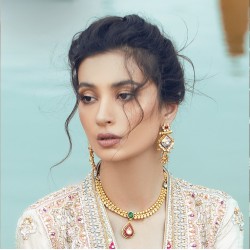 ZGJ1497 925 Sterling Silver Kundan Necklace and Earrings