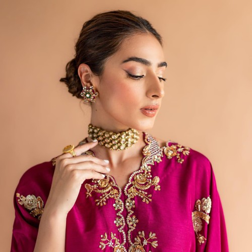 ZGJ1512 925 Sterling Silver Kundan Jewellery Set