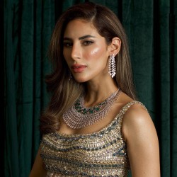 ZGJ1519 925 Sterling Silver Emerald Jewellery Set