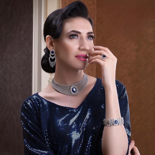 ZGJ1575 925 Sterling Silver Dark Indigo Jewellery Set