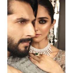 ZGJ1630 925 Sterling Silver Emerald Jewellery Set