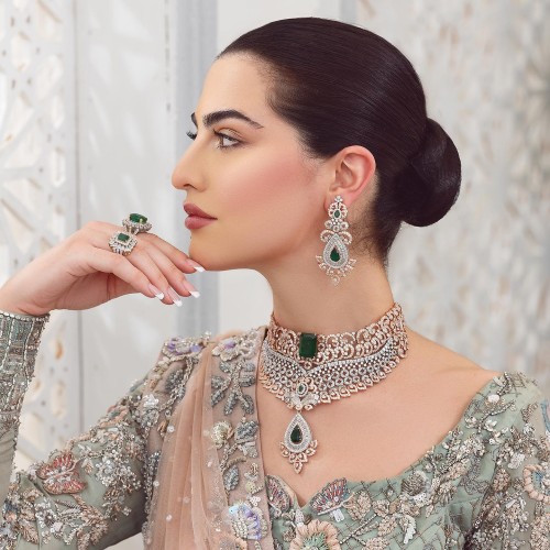 ZGJ1654 925 Sterling Silver Emerald Jewellery Set ZGJ1654 925 Sterling Silver Emerald Jewellery Set