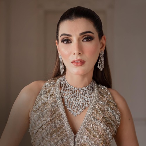 ZGJ1672 925 Sterling Silver Zircon Necklace and Earrings