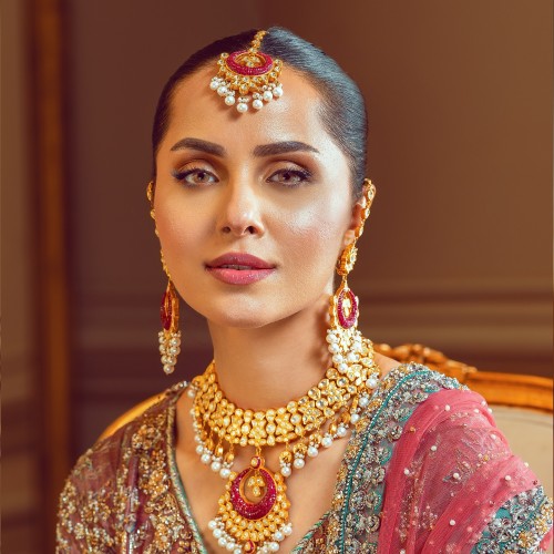 ZGJ1673 925 Sterling Silver Diamond Polki Jewellery Set