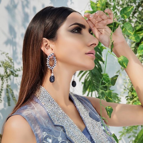 ZGJ1707 925 Sterling Silver Dark Indigo Earrings ZGJ1707 925 Sterling Silver Dark Indigo Earrings
