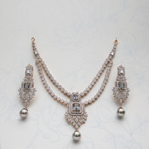 ZGJ1788 925 Sterling Silver Pearl Necklace and Earrings