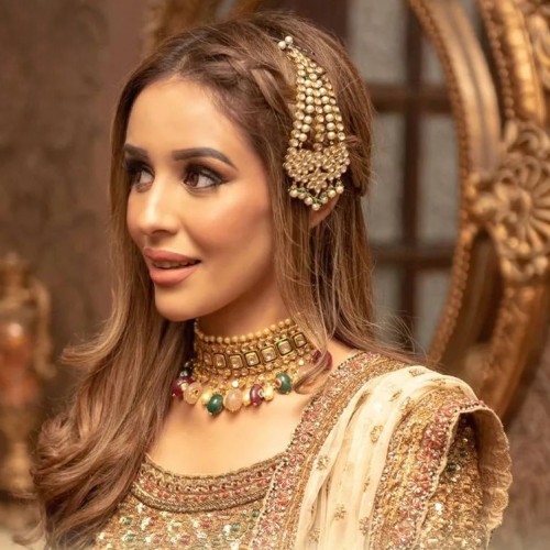 ZGJ1812 925 Sterling Silver Diamond Polki Choker and Jhoomar