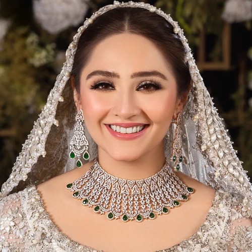 ZGJ1835 925 Sterling Silver Emerald Bridal Jewellery Set