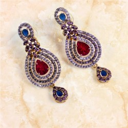 ZGJ1888 925 Sterling Silver Ruby Earrings