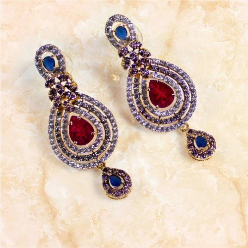 ZGJ1888 925 Sterling Silver Ruby Earrings