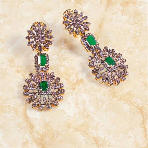 ZGJ1890 925 Sterling Silver Emerald Earrings ZGJ1890 925 Sterling Silver Emerald Earrings