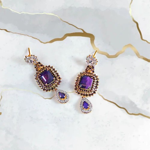 ZGJ1900 925 Sterling Silver Amethyst Earrings