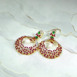 ZGJ1906 925 Sterling Silver Fuchsia Earrings