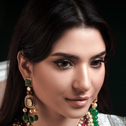 ZGJ1907 925 Sterling Silver Diamond Polki Earrings